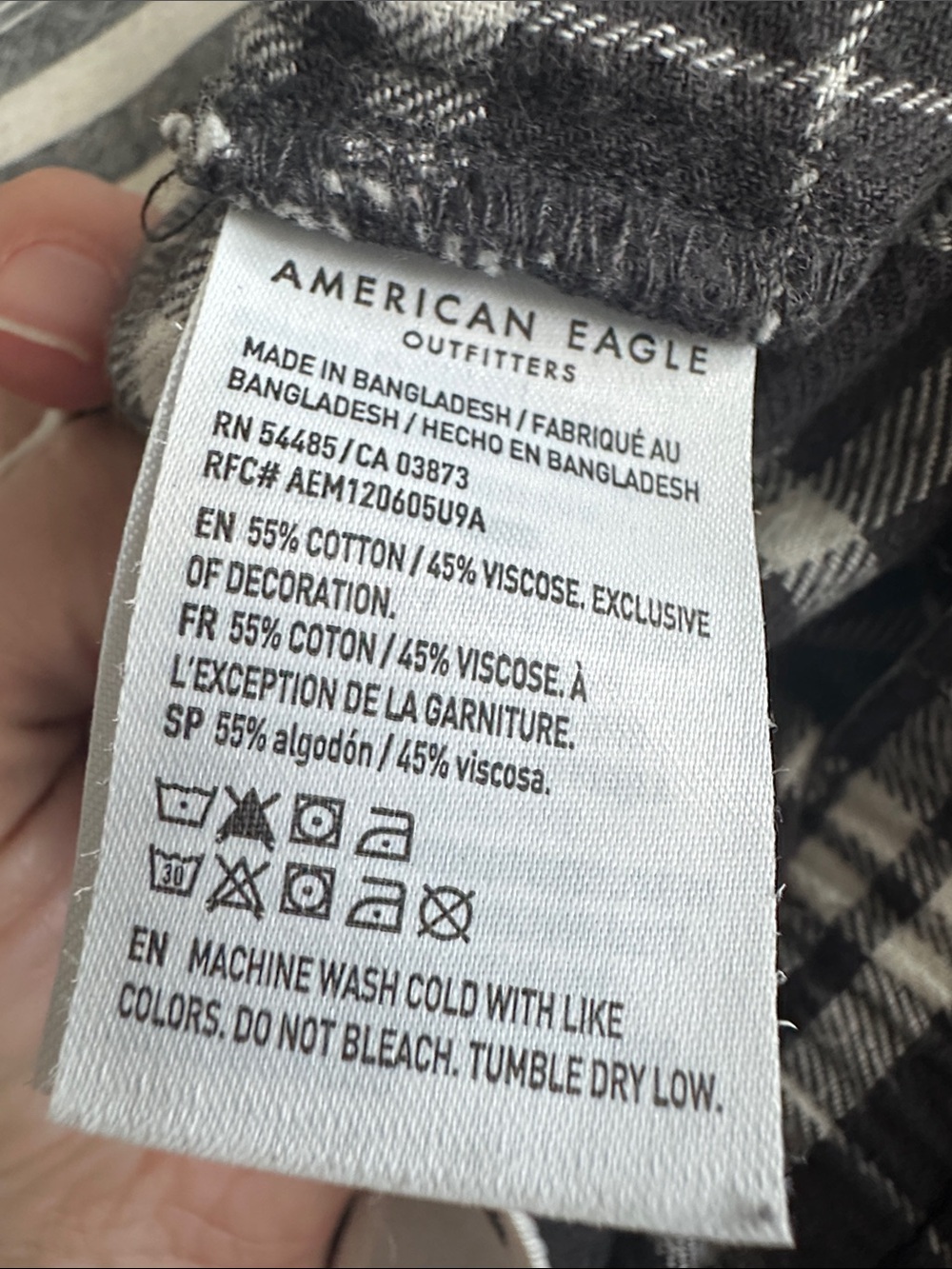 American Eagle Outfitters Black & White Plaid Snoopy Pajama Shorts - Picture 3 of 4